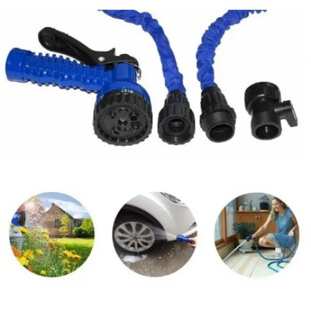 Шланг для поливу садовий 30 метрів Magic Hose 100 FT синій