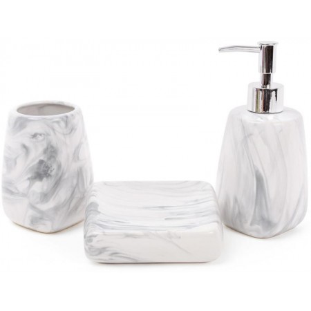 Набір аксесуарів для ванної кімнати Сірий мармур 3 предмети BonaDi 851-248