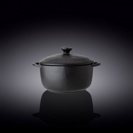 Горщик для запікання з кришкою 18см/0.6л Wilmax Slatestone Black WL-661140/A