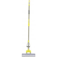 Швабра на 2 віджими PVA-насадка 27 см з телескопічною хромованою ручкою 95-126 см Eco Fabric EF-2708