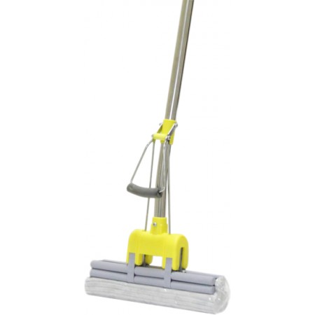 Швабра на 2 віджими PVA-насадка 27 см з телескопічною хромованою ручкою 95-126 см Eco Fabric EF-2708