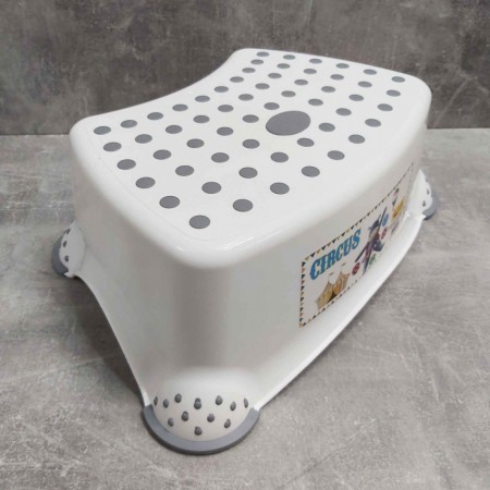  Дитяча сходинка для ванної кімнати Irak Plastik CM-510 біла з сірим