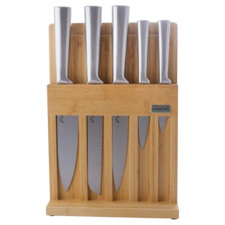 Набір ножів Kamille на дерев'яній підставці KM-5168
