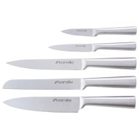 Набір ножів Kamille на дерев'яній підставці KM-5168