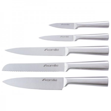 Набір ножів Kamille на дерев'яній підставці KM-5168