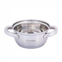 Каструля з нержавіючої сталі 1 л з скляною кришкою Kamille Classic KM-5614S