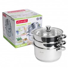 Пароварка з нержавіючої сталі 2-х рівнева 24 см Kamile KM-5817