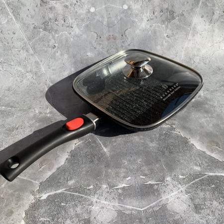 Сковорода-гриль зі знімною ручкою 24 см з антипригарним мармуровим покриттям Edenberg-8129
