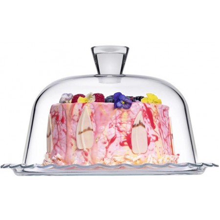 Блюдо скляне з ковпаком 26 см Pasabahce Pattiserie 96874