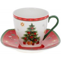 Чашка порцелянова з блюдцем 220 мл "Святковий флер" Bona Di 498-240