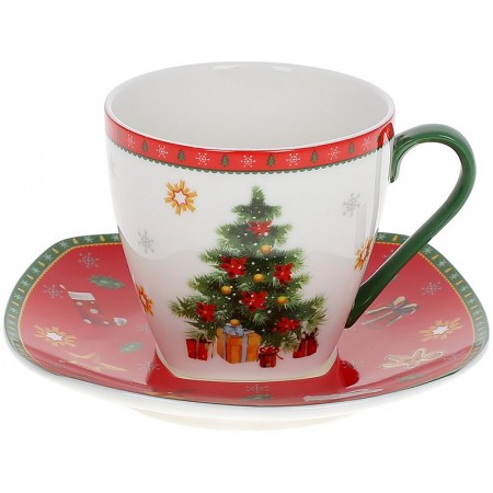 Чашка порцелянова з блюдцем 220 мл "Святковий флер" Bona Di 498-240