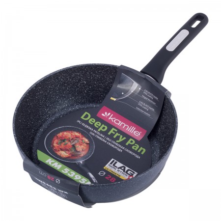 Стійник Kamille 28*8,5см з антипригарним покриттям чорний мармур з алюмінію KM-5395MR