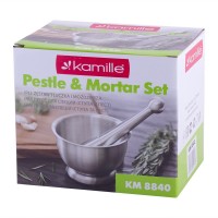 Ступка з товкачем Kamille з нержавіючої сталі KM 8840
