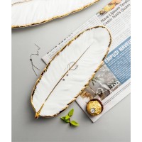 Блюдо OLens Біле перо DL21022532 12.5х36х2.5 см