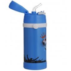 Дитячий термос із нержавіючої сталі з трубочкою  320 мл Блакитний A-Plus 1776
