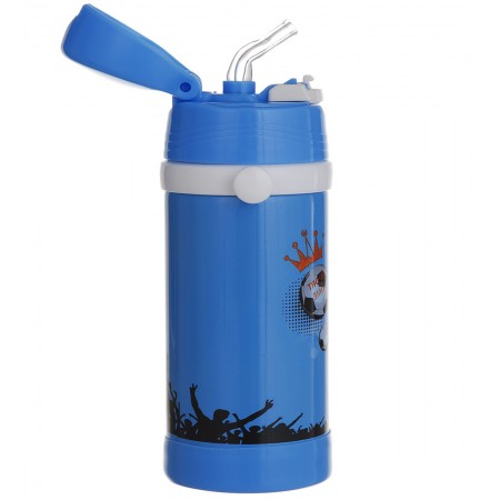 Дитячий термос із нержавіючої сталі з трубочкою  320 мл Блакитний A-Plus 1776