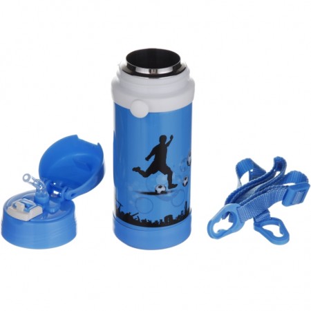 Дитячий термос із нержавіючої сталі з трубочкою  320 мл Блакитний A-Plus 1776