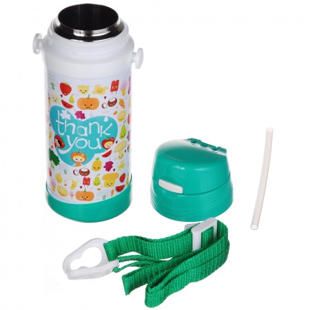 Дитячий термос із нержавіючої сталі з трубочкою  320 мл "Thank you" A-Plus 1776
