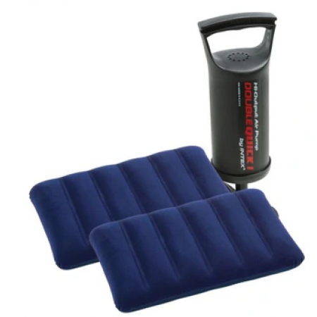 Надувний матрац двоспальний з подушками і насосом 152 *203*25 см Intex 64765