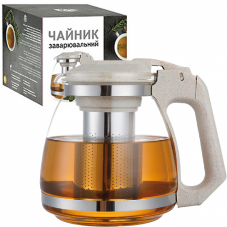 Заварювальний чайник SNT 1500мл (еко пластик+ боросилікатне, зміцнене скло) (9162 )