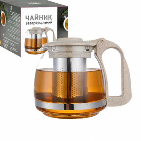 Заварювальний чайник SNT 700мл (еко пластик+ боросилікатне, зміцнене скло) (9161)