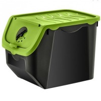 Контейнер для овочів пластиковий 12 л 23,5*32,5*23,5 см Hobby Life 02 1506 чорний з салатовим
